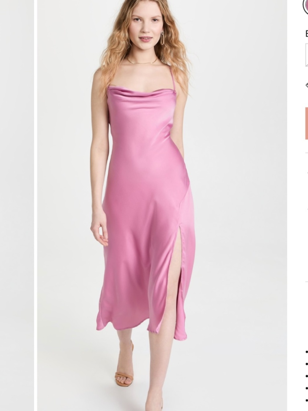 NWOT ASTR the Label Gaia Satin Dress Icy Pink Original Price $128 SZ: XL